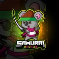 The cool samurai koala esport logo design