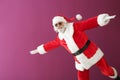 Cool Santa Claus on color background Royalty Free Stock Photo