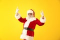 Cool Santa Claus on color background Royalty Free Stock Photo