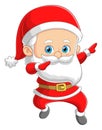 The cool santa claus is dancing the hip hop dancing and moving the hand