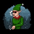 Cool santa claus elf merry christmas vector illustration Royalty Free Stock Photo