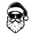 Cool Santa Claus face. Santa with sunglasses