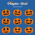 cool and scary pumpkin heads vector design collection