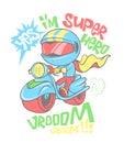 Cool scooter shirt print design, vector illustration