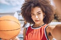 Cool selfie of basketball player with funky, confident and hipster attitude ready for game, fun or playing outdoor sport Royalty Free Stock Photo