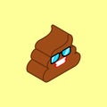 Cool shit. Poop in sunglasses. Vector illustration