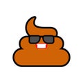 Cool shit. Poop in sunglasses. Vector illustration