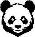 Cool simple black panda head logo silhouette Royalty Free Stock Photo