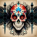 Cool skull art with lots of detail - ai generated image