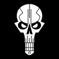 Cool skull logo on black background. Vector