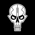 Cool skull logo on black background. Vector