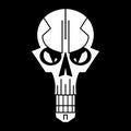 Cool skull logo on black background. Vector