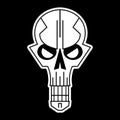 Cool skull logo on black background. Vector