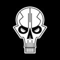 Cool skull logo on black background. Vector