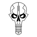 Cool skull logo on white background. Vector