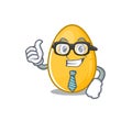 Cool and smart Businessman golden egg wearing glasses