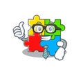 Cool and smart Businessman puzzle toy wearing glasses