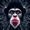 Cool chimpanzee illustration - ai generated image