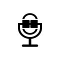 Cool smile podcast logo vector template