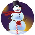 A cool snowman with a red scarf Royalty Free Stock Photo