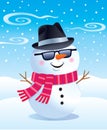 Cool Snowman in a Fedora