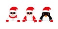 Cool snowman santa and penguin cartoon with sunglasses Royalty Free Stock Photo