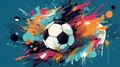 a cool soccer in a modern design, ai generated image