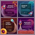 Cool space banners set. Royalty Free Stock Photo