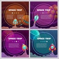 Cool space banners set. Royalty Free Stock Photo