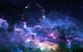 Cool Space Stars Planets Abstract Background