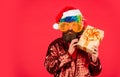 Cool Specials. Winter holidays. Bearded man celebrate christmas. Christmas entertainment ideas. Wishing you peace and