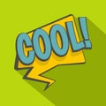 COOL, speech bubble icon, flat style Royalty Free Stock Photo