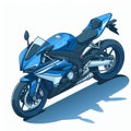 Cool sports motorbike, illustration in the form of an isometric object presented on a white background 1