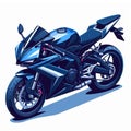 Cool sports motorbike, illustration in the form of an isometric object presented on a white background 6