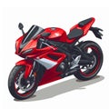 Cool sports motorbike, illustration in the form of an isometric object presented on a white background 8