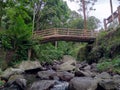 Cool stone bridge river morning