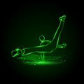 Cool street dancer. Break dance neon illustration.