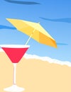 Cool summer drink beach holidays poster