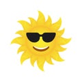 Cool sun icon. vector illustration Royalty Free Stock Photo