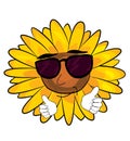 Cool sunflower cartoon