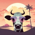 Cool Sunglasses-wearing Holstein Cattle