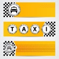 Cool taxi company banner set with metallic elements