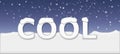 Cool text, snowy winter background.