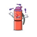 Cool thermos bottle Scroll mascot cartoon style playing Juggling Royalty Free Stock Photo