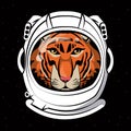 Cool tiger on astronaut helmet print for t shirt