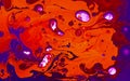 Cool trending screensaver. Orange and purple watercolor ink in water and oil