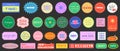 Cool Trendy Sale Promo Stickers Collection. Set of Special Offer Vintage Retro Patches Vector Design Royalty Free Stock Photo