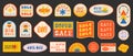 Cool Trendy Sale Promo Stickers Collection. Set of Special Offer Vintage Retro Patches Vector Design Royalty Free Stock Photo