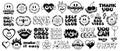 Cool Trendy Smile Stickers Pack. Set Of Groovy Patches Vector Design.. Pop Art Badges Royalty Free Stock Photo