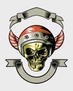 cool unique helmet skull logo